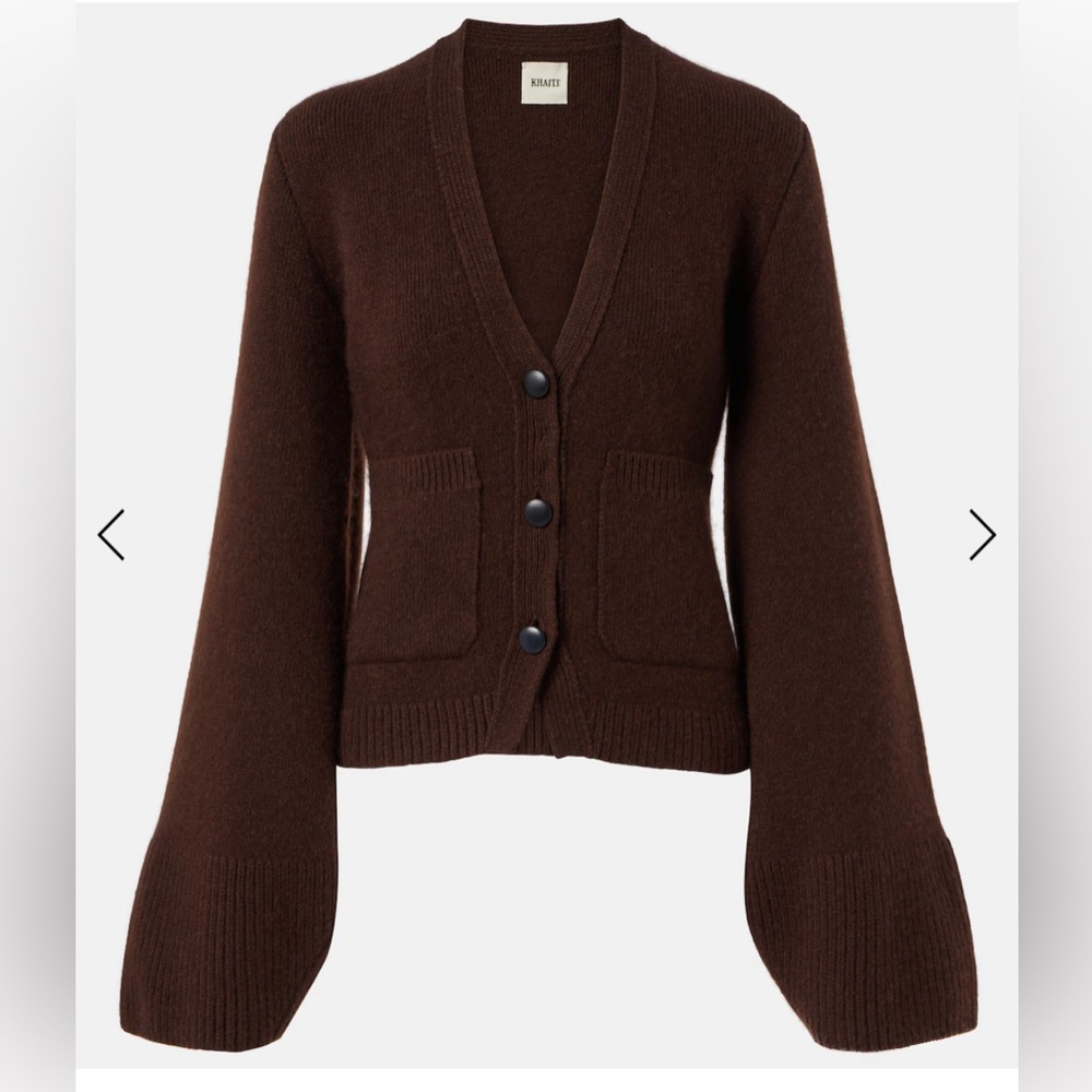 NEW With Tags Khaite Scarlet Cardigan in chocolate Brown